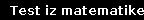 Test iz matematike
