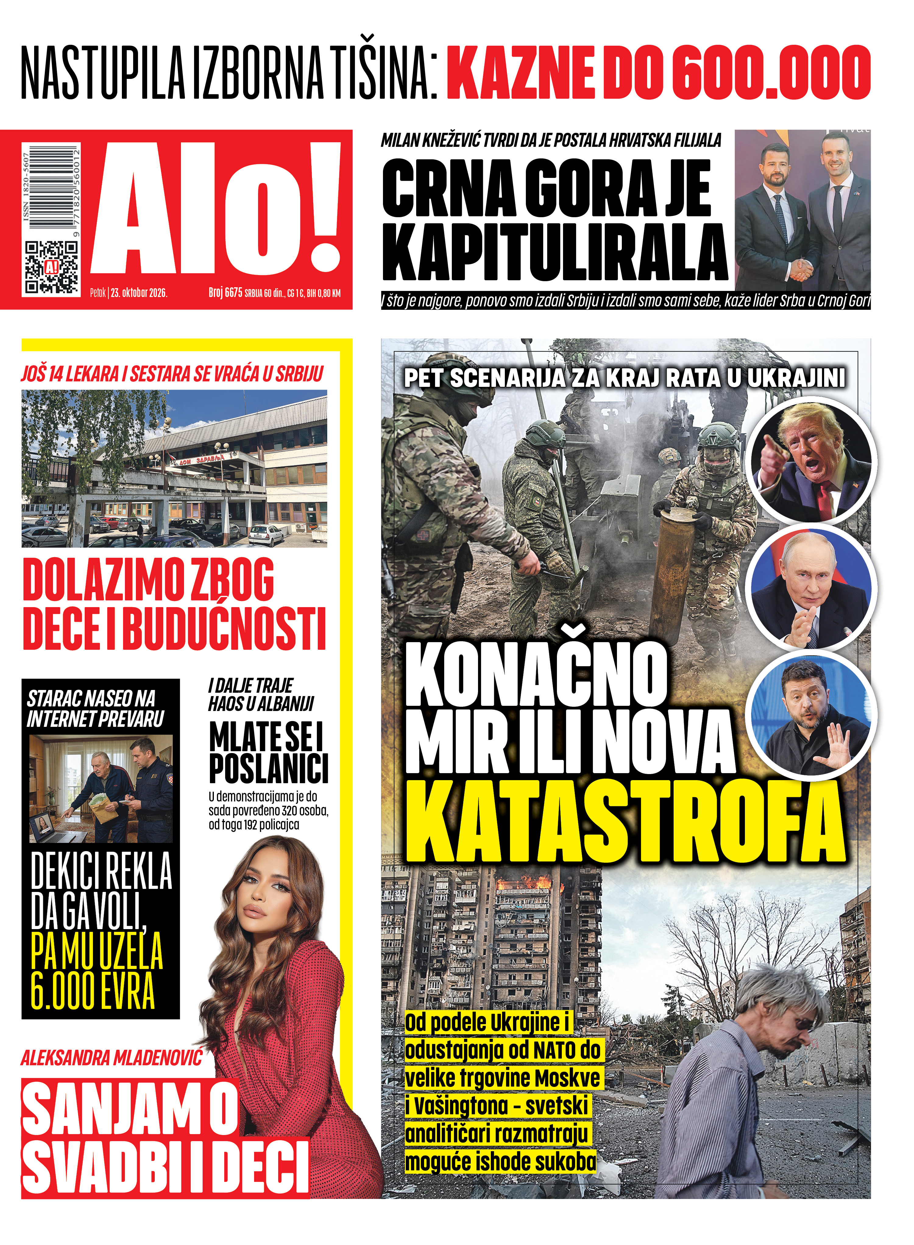 Naslovna strana Alo! novina Naslovna strana Alo! novina
