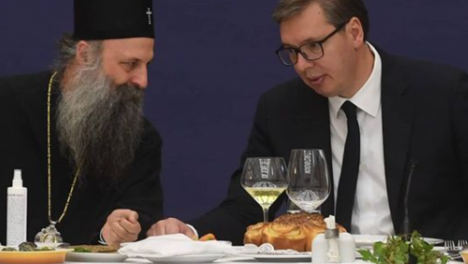 VUČIĆ UGOSTIO PATRIJARHA PORFIRIJA Među zvanicama i veliki prijatelj predsednika Srbije (FOTO)