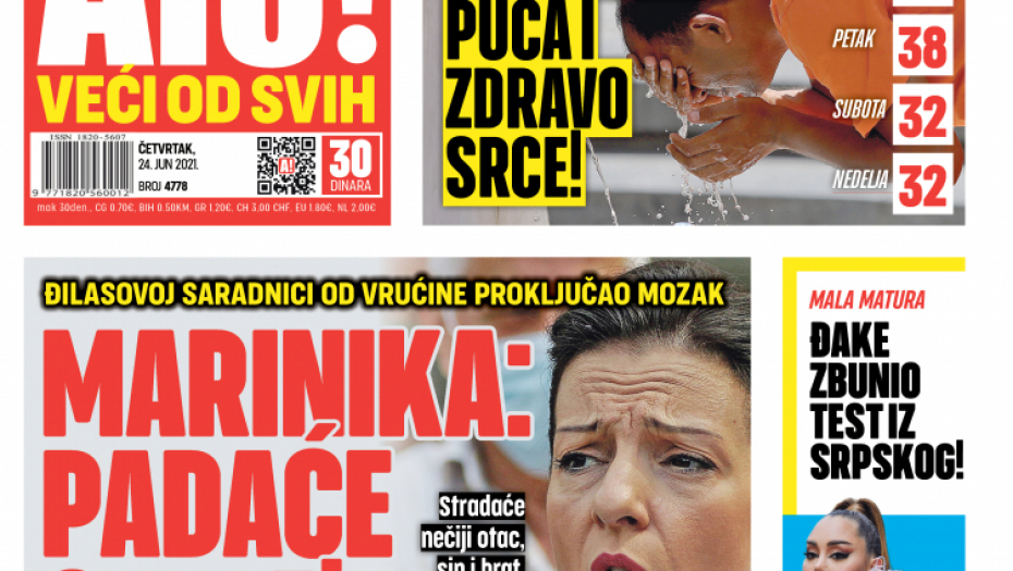 Đilasovoj saradnici od vrućine proključao mozak!  Marinika: Padaće glave