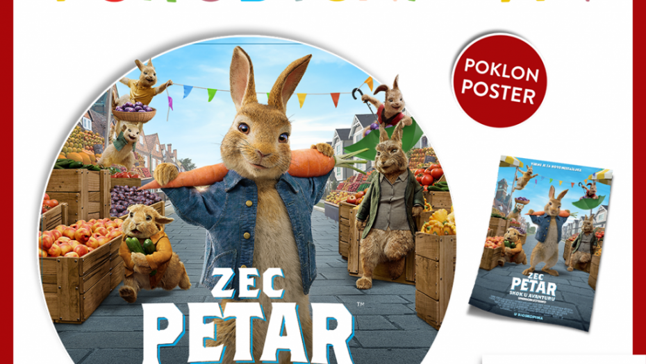 NOVE AVANTURE ZECA PETRA I DRUŽINE U CINEPLEXX BIOSKOPIMA Porodični dan uz sinhronizovani film ,,Zec Petar: Skok u avanturu“ 4. jula