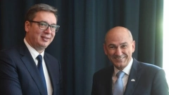VUČIĆ SA JANŠOM Predsednik Srbije se u Budimpešti sastao sa slovenačkim premijerom