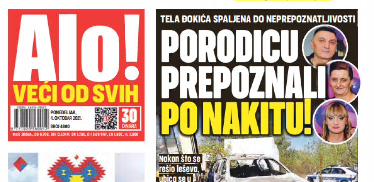 TELA ĐOKIĆA SPALJENA DO NEPREPOZNATLJIVOSTI Porodicu prepoznali po nakitu!