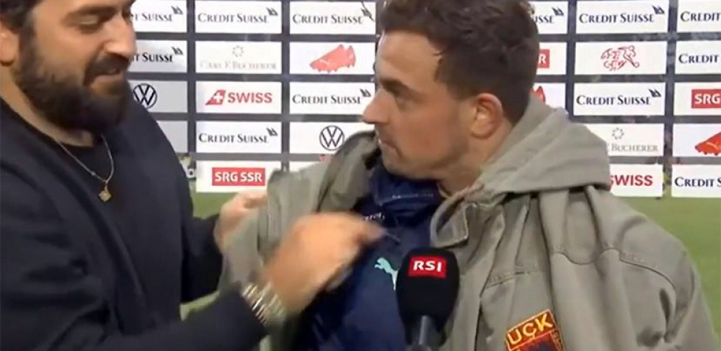 SKANDAL Šaćiri posle meča u jakni sa znakom OVK (VIDEO)