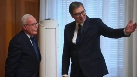 SRDAČAN SUSRET SA PREDSTAVNIKOM PALESTINE Vučić razgovarao sa Riadom al Malikijem (FOTO)