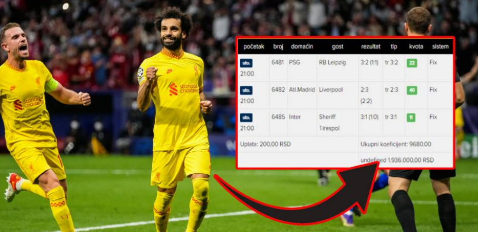 BEOGRAĐANIN POGODIO NESTVARAN TIKET! Uložio 200 dinara, a promašen penal u 94. minutu mu doneo milione! (FOTO)