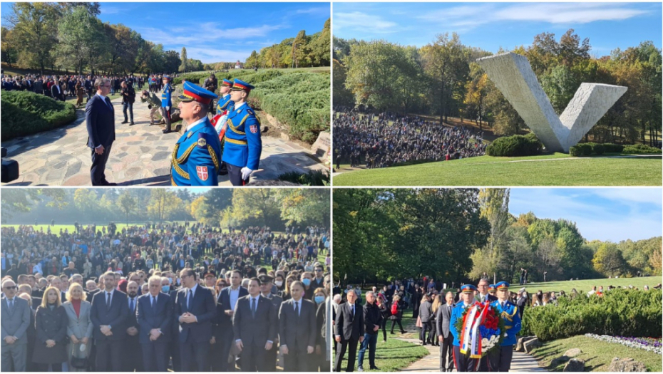 PREDSEDNIK SRBIJE U ŠUMARICAMA Vučić položio venac kod spomenika streljanim đacima (FOTO/VIDEO)