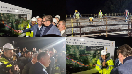 RADI SE PUNOM PAROM Vučić: Ponosan sam, ovo je najbolje organizovano gradilište! (FOTO)