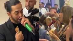 EDITA OBEMA RUKAMA DRŽALA BAKŠIŠ, ADIL SE GRABIO Pevali u Parizu na velikoj svadbi, zaradili gomilu para! (VIDEO)