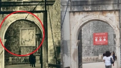 SRAMNO! HRVATI DOTAKLI DNO! Uklonili ploču sa likom srpskog kralja, pa postavili reklamu! (FOTO)