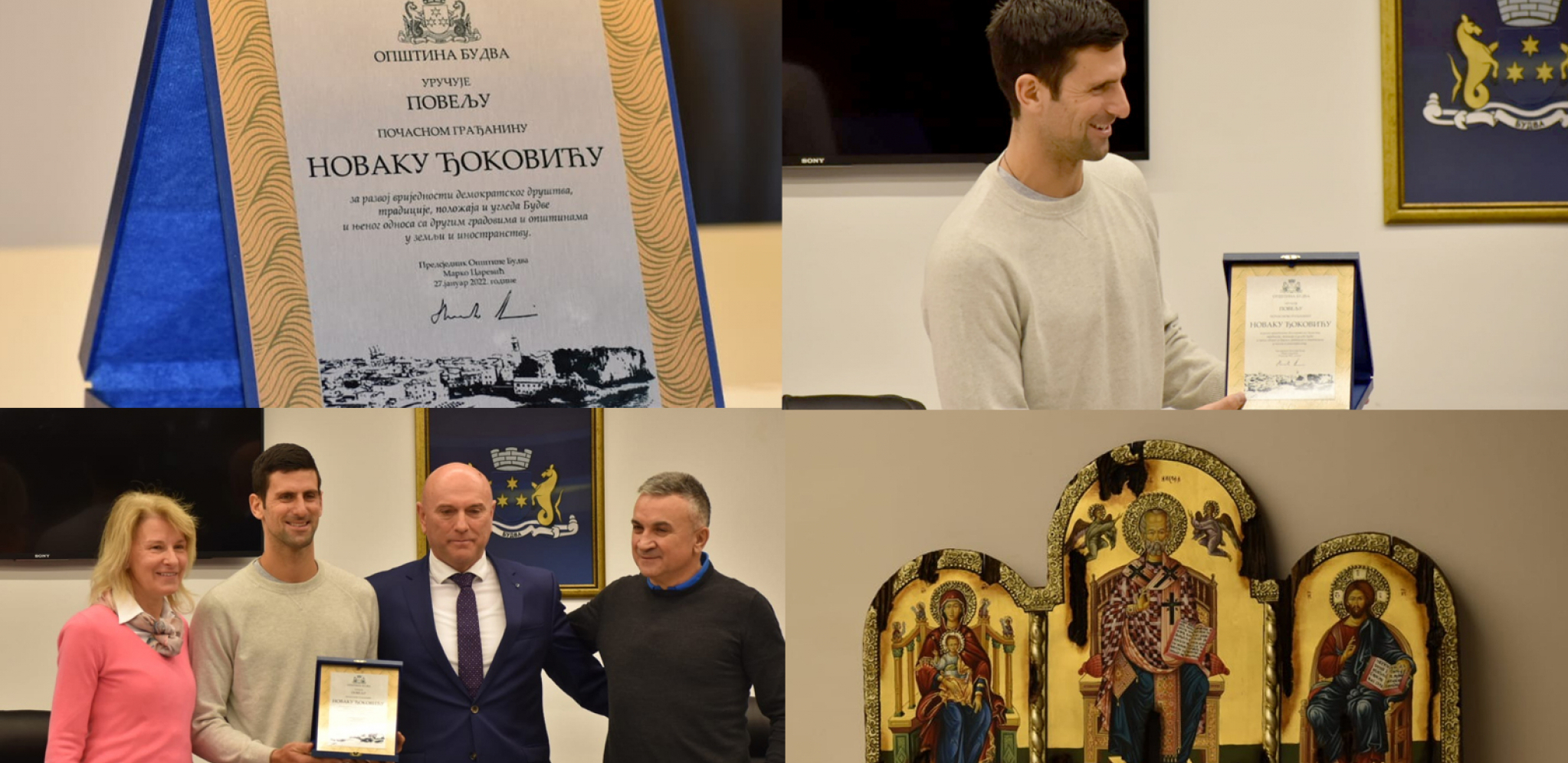 ĐOKOVIĆ POSTAO POČASNI GRAĐANIN! Novak dobio posebno priznanje od gradonačelnika Budve! (VIDEO)
