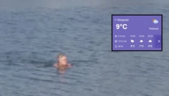 NEVEROVATNA SCENA U BEOGRADU: Gospođa se okupala na Adi Ciganliji u januaru (VIDEO)