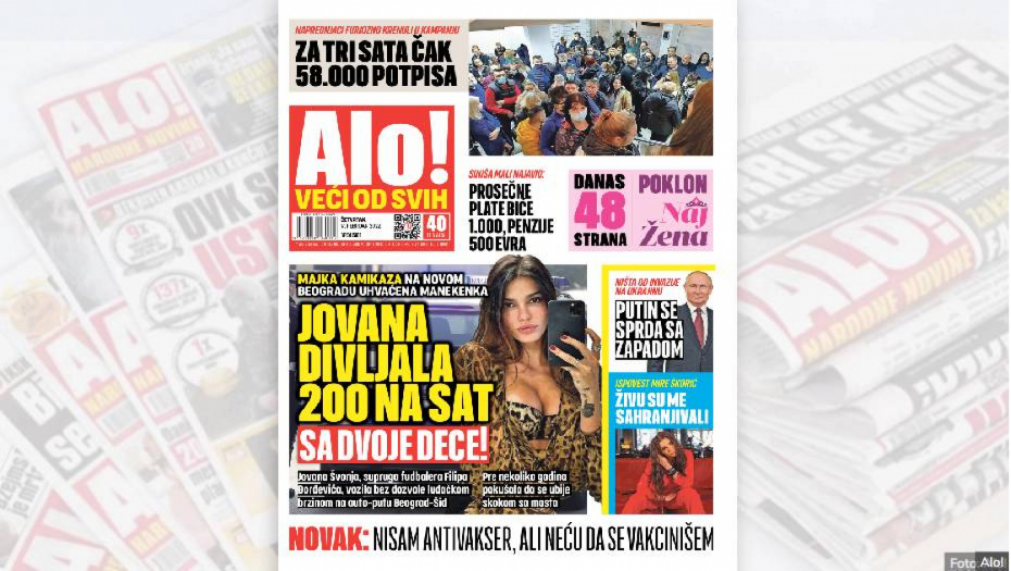 KAMIKAZA MANEKENKA ZAUSTAVLJENA NA AUTO-PUTU KROZ BEOGRAD Jovana divljala 200 na sat sa dvoje dece u kolima