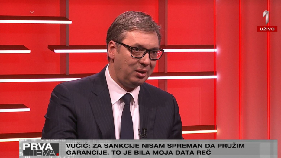 VUČIĆ PORUČIO U EMISIJI "PRVA TEMA" Moramo da budemo ujedinjeni i da gledamo sopstvene interese, mi imamo samo jednu zemlju - Srbiju!