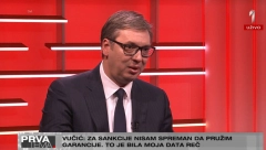 VUČIĆ PORUČIO U EMISIJI "PRVA TEMA" Moramo da budemo ujedinjeni i da gledamo sopstvene interese, mi imamo samo jednu zemlju - Srbiju!