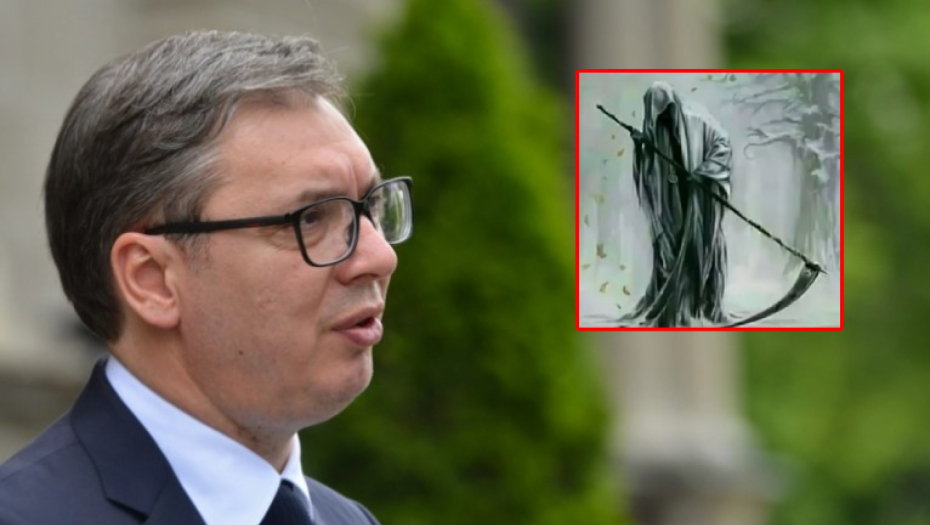 DIREKTNE PRETNJE SMRĆU PREDSEDNIKU SRBIJE Slika "kosača" i "dug je nož" za Aleksandra Vučića