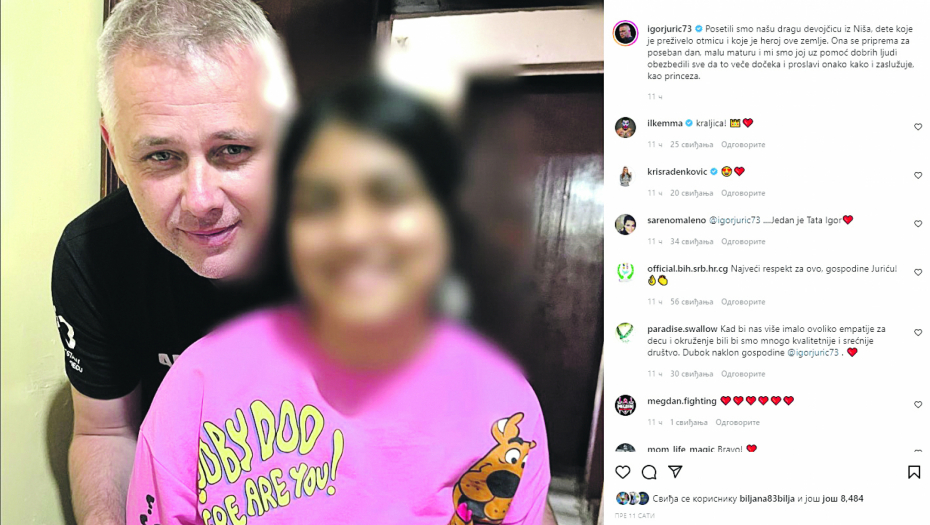 MONIKA SPREMNA ZA MALU MATURU Igor Jurić posetio žrtvu Malčanskog berberina u Nišu i odneo joj matursku haljinu