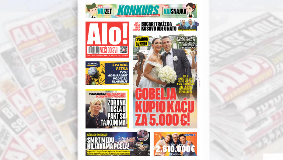 GOBELJA KUPIO KAĆU ZA 5.000 EVRA Pevačica i fudbaler zarekli se na večnu ljubav u Hramu Svetog Save u Beogradu