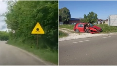 CRNA TAČKA NA PUTEVIMA KOD TOPOLE Sleteo u kanal, auto havarisan, treća nesreća za 5 dana (FOTO)