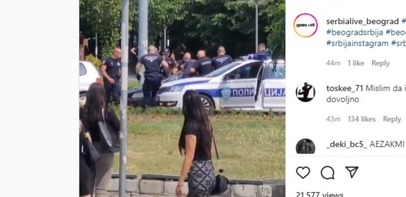 DRAMATIČNO HAPŠENJE KOD HRAMA SVETOG SAVE Potera stigla bahatog vozača koji je usput oborio i motociklistu