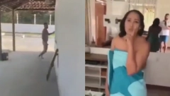 LJUBAVNIK BEZ TRUNKE ODEĆE BEŽI PREKO TRAVNJAKA: Muž zatekao ženu na delu i sve snimio