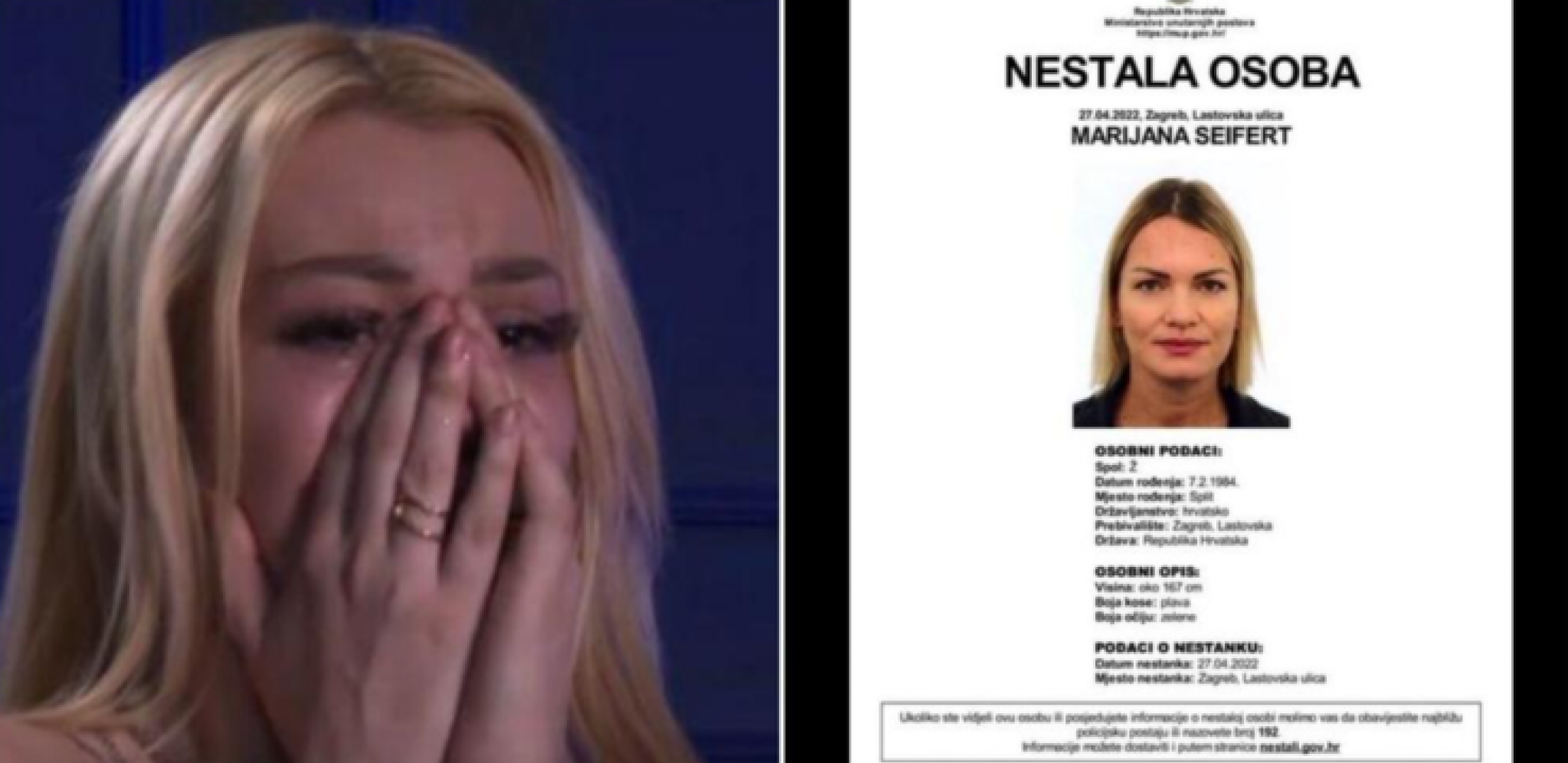 RODITELJI NESTALE MARIJANE GRCAJU U SUZAMA:  Samo da je pronađem. Ona je moje dete, kakva god da je!