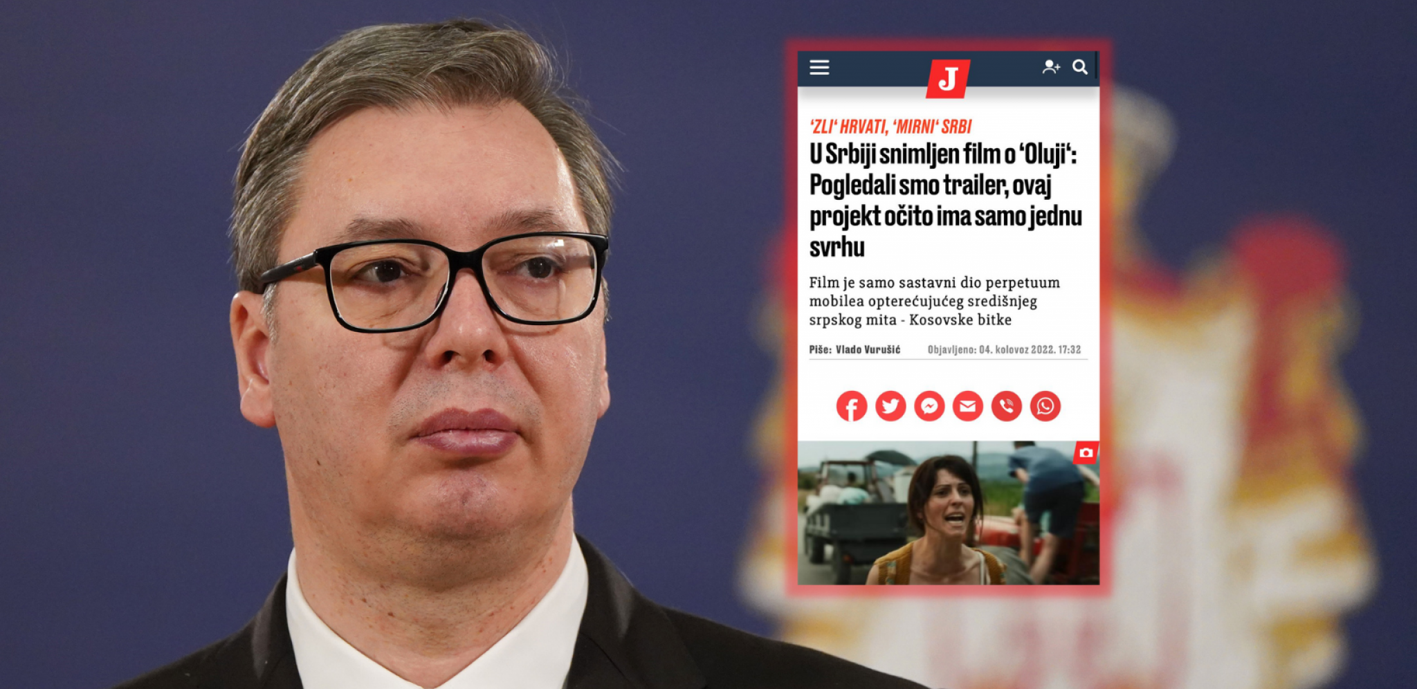 USTAŠE OPET UDARILE NA VUČIĆA:  "On hoće da Srbe predstavi kao žrtve, zato Srbija posle Dare snima i film o Oluji!"