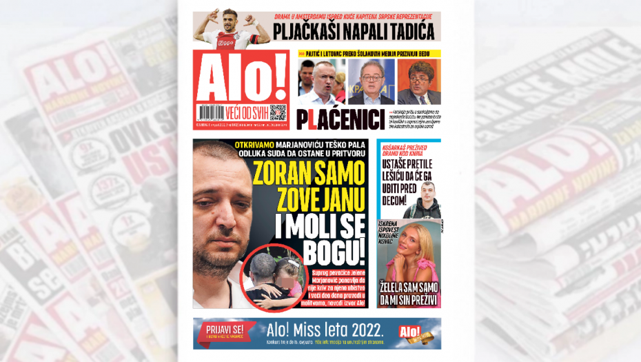 ZORAN ZOVE JANU I MOLI SE BOGU! Marjanoviću teško pala odluka suda da ostane u pritvoru