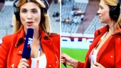 NIJE MOGLA DA SMIRI BUJNE GRUDI Hrvatska voditeljka uživo u programu nameštala dekolte, navijači pali u trans (VIDEO)
