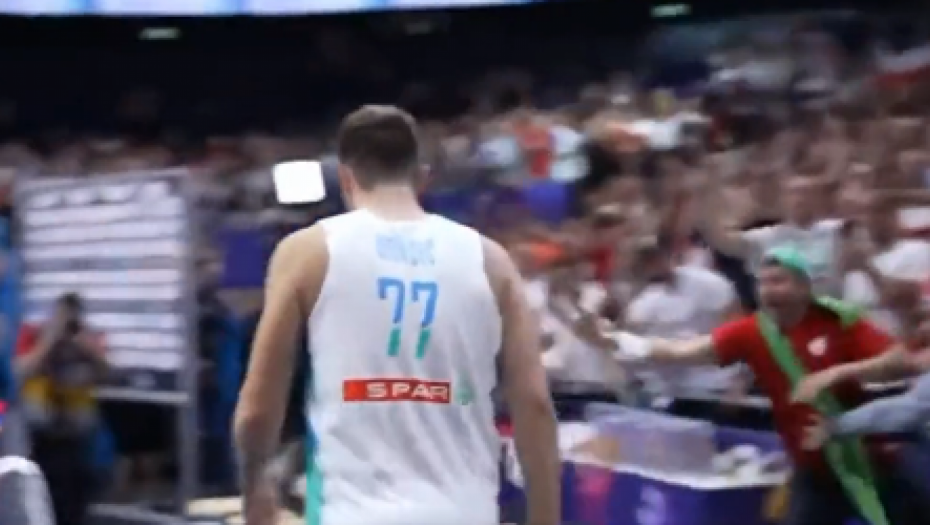 BRUTALNA SCENA Navijači prišao Dončiću posle debakla, obezbeđenje ga srušilo: Od Luke je hteo samo jednu stvar (VIDEO)