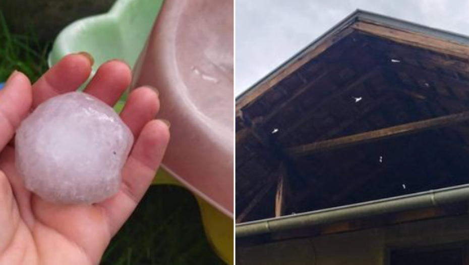 KOD JAGODINE PAO GRAD VELIČINE JABUKE Nevreme protutnjalo i ostavilo za sobom komade leda čak i veličine jabuke (FOTO,VIDEO)