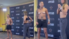 SKANDAL NA MERENJU BORILAČKOM MEČU Fajterka došla gola (FOTO)