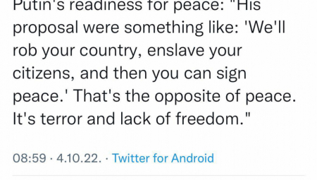 "TO NIJE MIR" Berbok odbacila Putinov predlog za postizanje mira