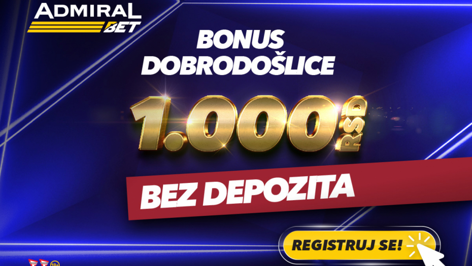 Samo u AdmiralBet-u – 1000 RSD pravog bonusa dobrodošlice