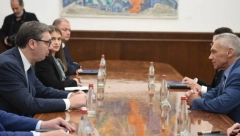 VUČIĆ SE SASTAO SA HARČENKOM Razgovarali o bilateralnoj saradnji i geopolitičkoj situaciji (FOTO)