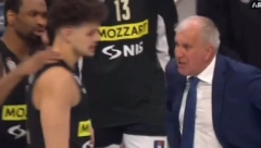 OBRADOVIĆ POBESNEO Potez srpskog košarkaša naljutio trenera Partizana, odmah mu je očitao lekciju (VIDEO)
