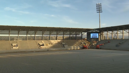 STADION U LESKOVCU KAO "ALIJANC ARENA" Predsednik Vučić obilazi radove na izgradnji nove srpske lepotice