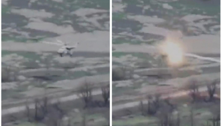 UDAR IZ MUTNOG NEBA! Objavljen snimak rakete koja obara ruski helikopter u niskom letu (VIDEO)