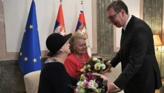 "JEVREJI I SRBI ZAUVEK PRIJATELJI" Vučić sa Ester Bajer i Bredom Kalef: Bila mi je velika čast da ugostim dve heroine