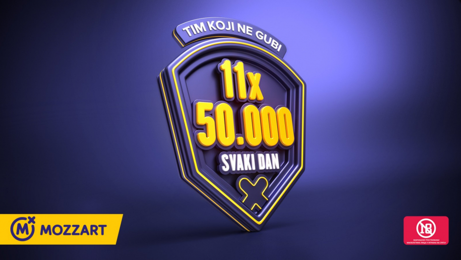 Budi u timu koji ne gubi - svakog dana Mundijala Mozzart deli 11 puta po 50.000 dinara
