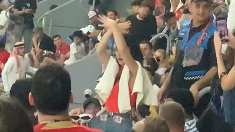 DVOGLAVI ORAO NA TRIBINAMA Albanka provocirala Srbe, pa izbačena sa stadiona u Kataru (VIDEO)