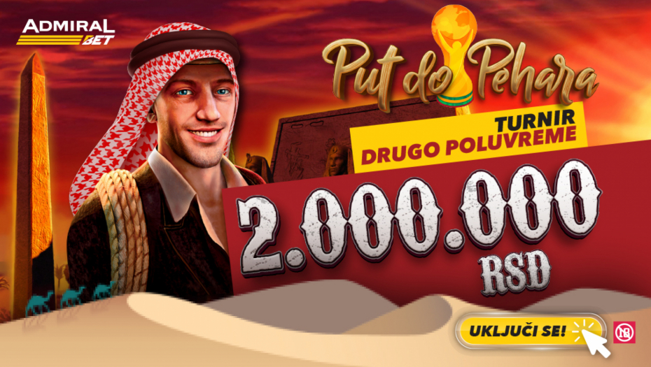 ADMIRALEBET VAS POZIVA NA PUT DO PEHARA VREDAN DVA MILIONA DINARA