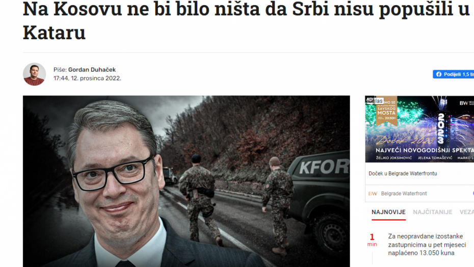 NJIMA JE SAMO MRTAV SRBIN DOBAR! Ustaše besramno udarile na Srbiju: Ne bi bilo ništa da nisu ispali u Kataru!