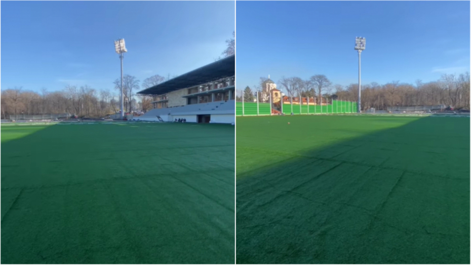 NOVI SIMBOL SENJAKA SPREMAN DO JUNA Stadion Grafičara dobio novu podlogu, pohvale stigle i od nekadašnjeg trenera Zvezde (VIDEO)