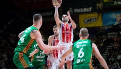 ZVEZDA "EKSIRALA" CEDEVITU Kampaco plesao, Vildoza pogodio sa pola terena, "stotka" crveno-belih pred Partizan
