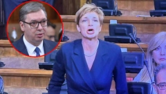 OTVORENA PRETNJA VUČIĆU USRED SKUPŠTINE SRBIJE "Svaki put kad sedne u avion, život mu je u rukama mog muža!" (VIDEO)