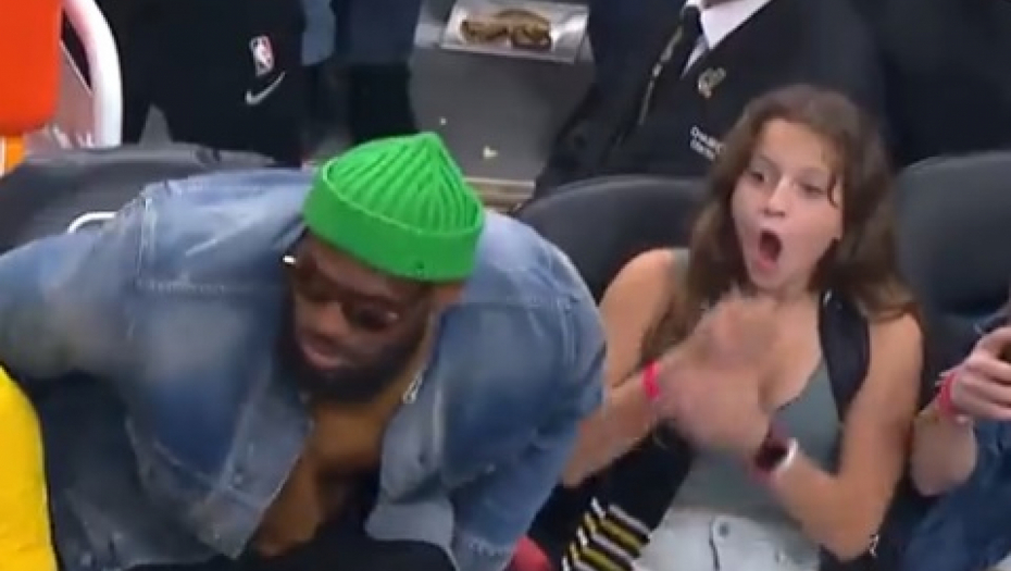 TOTALNA LUDNICA Kada je saznala da Lebron sedi pored nje, ova navijačica je odlepila od sreće