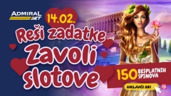 DAN ZALJUBLJENIH VAM DONOSI BESPLATNE SPINOVE Rešite 3 zadatka i osvojite 150 besplatnih spinova, od srca!