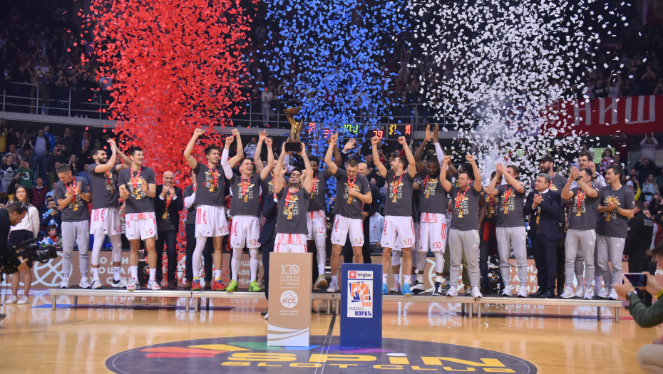 CRVENO-BELI ODBRANILI TROFEJ KUPA Zvezda na krilima Dobrića savladala Megu i došla do devete "Žućkove levice"