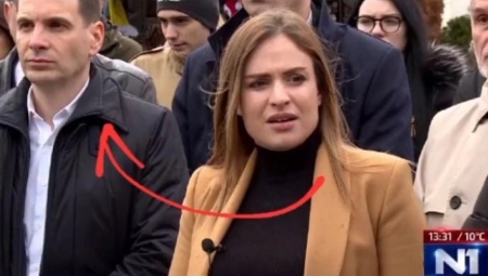GOSPOĐA STAMENKOVSKI LEPI ETIKETE "VAZALA ZAPADA", A PORED NJE - MILOŠ FRANCUZ! Pogledajte ovaj "teatar apsurda" tzv. patriota (VIDEO)